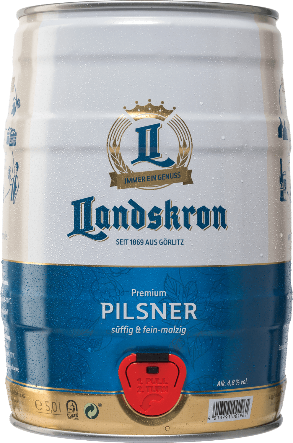 Landskron Premium Pilsner 5l Partyfass 4 x 5l